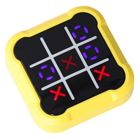 Kółko krzyżyk gra elektroniczna logiczna tic tac toe konsola przenośna żółta