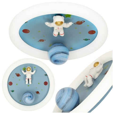 Lampa LED sufitowa plafon do pokoju dziecięcego ściemniana + pilot astronauta