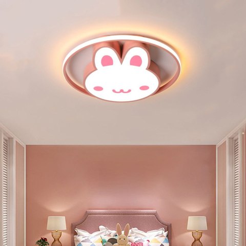 Lampa LED sufitowa plafon do pokoju dziecięcego ściemniana + pilot króliczek