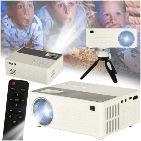 Projektor rzutnik przenośny LED TFT LCD 16:9 1920x1080 USB 20W biały