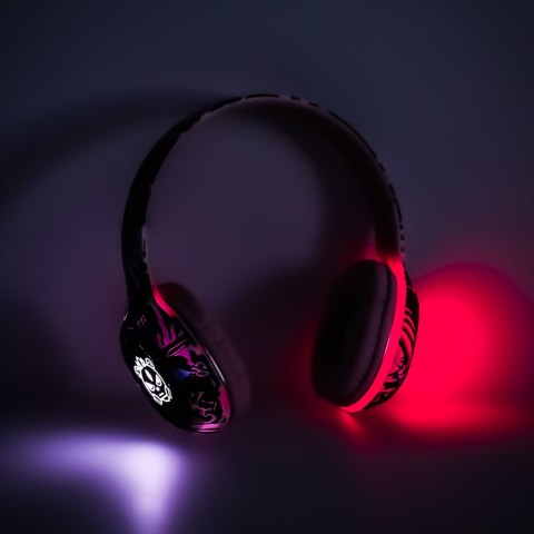 Słuchawki bezprzewodowe nauszne Bluetooth RGB Gaming Sport 200mAh różowe