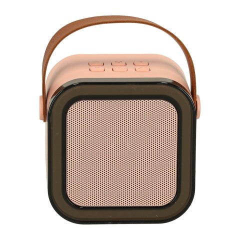 Zestaw do karaoke głośnik Bluetooth mikrofon USB LED różowy